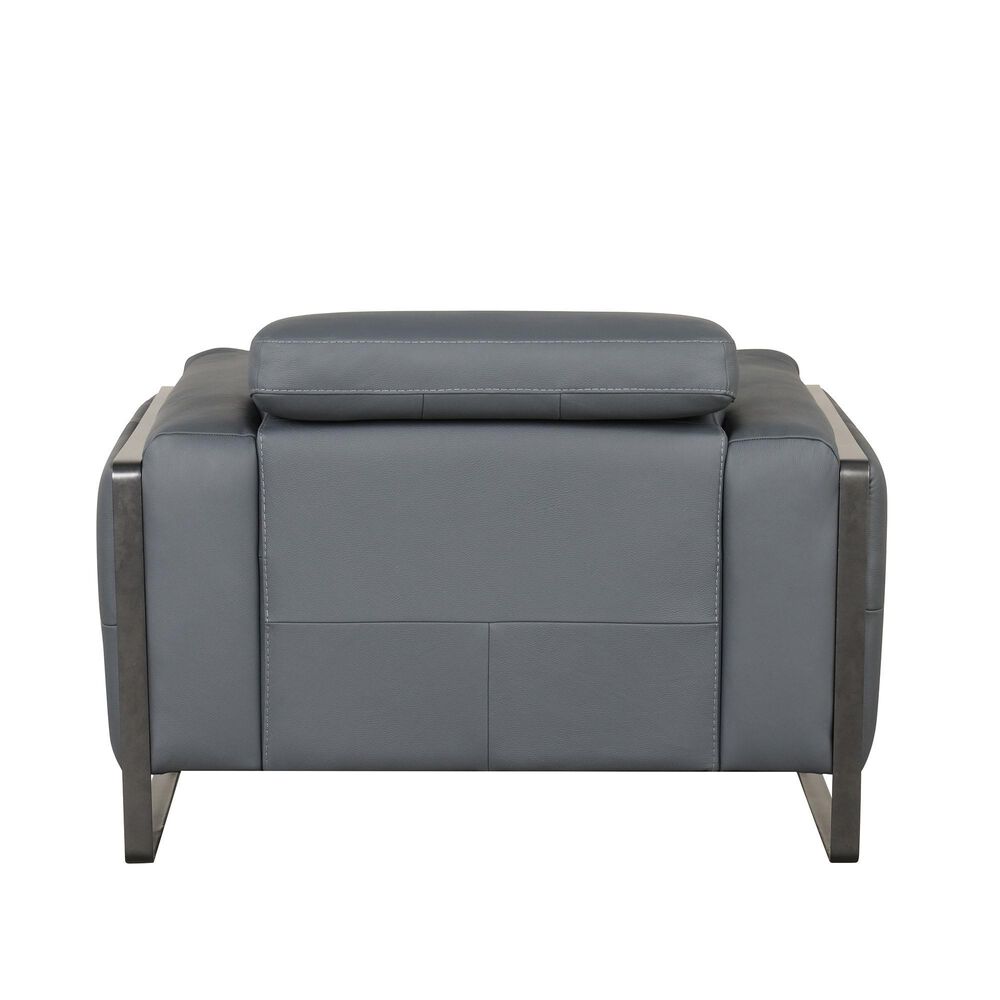 Nicoletti Calia Sofas Eminence Leather Accent Chair in Blu, , large