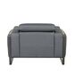 Nicoletti Calia Sofas Eminence Leather Accent Chair in Blu, , large