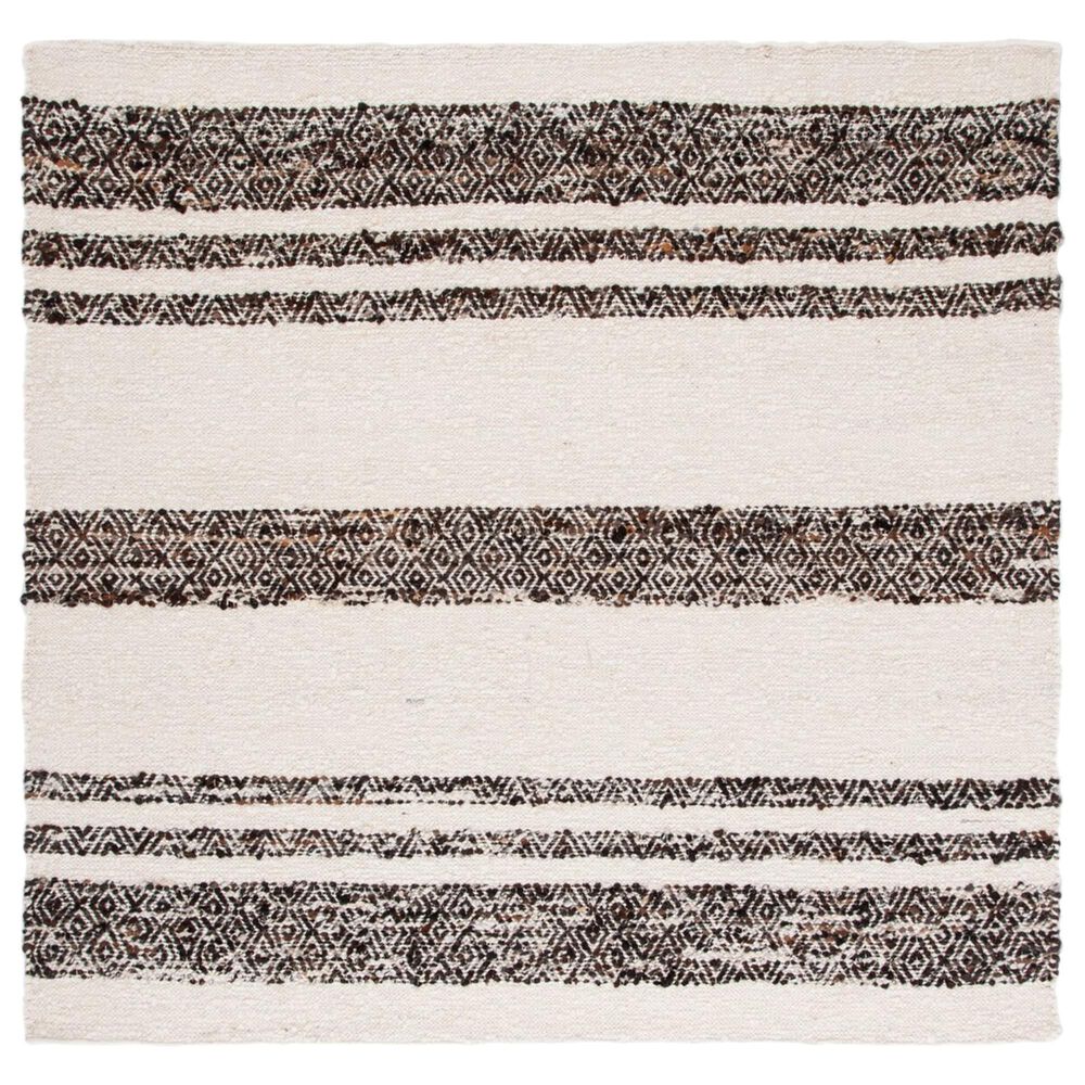 Safavieh Natura NAT328Z 6" Square Black and Ivory Area Rug, , large