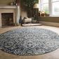Radici USA Livigno Damask 7"10" Round Blue Area Rug, , large