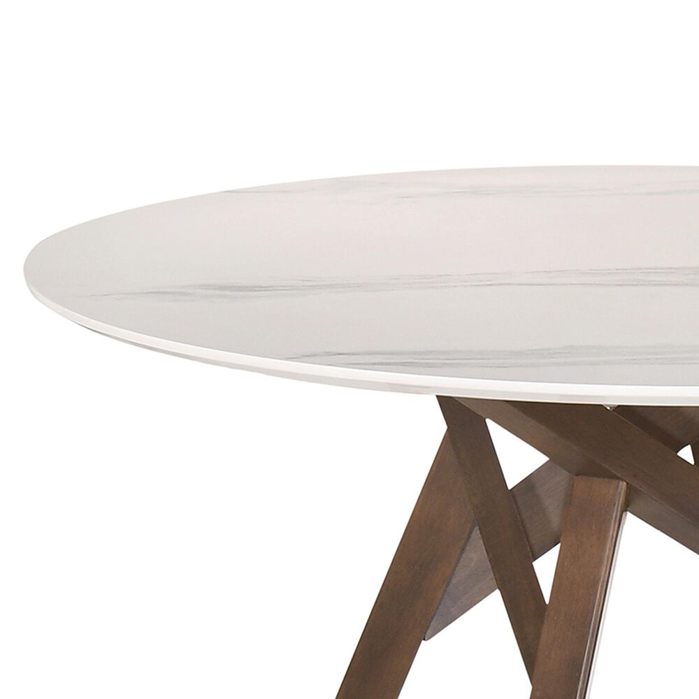 Blue River Venus and Polly 5-Piece Dining Set with Gray Cushion in Walnut and White, , large