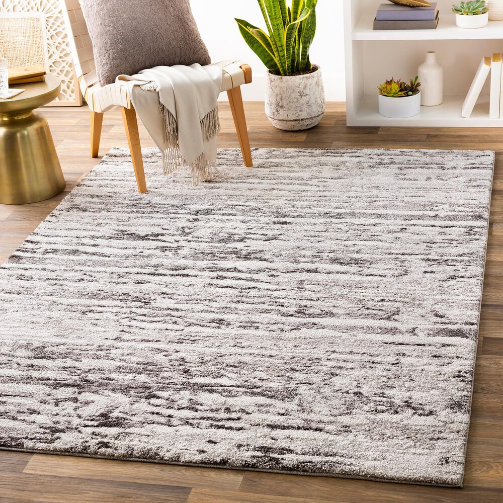 Surya Venice VNE-2301 6&#39;9&quot; x 9&#39;6&quot; Charcoal, Gray and Ivory Area Rug, , large
