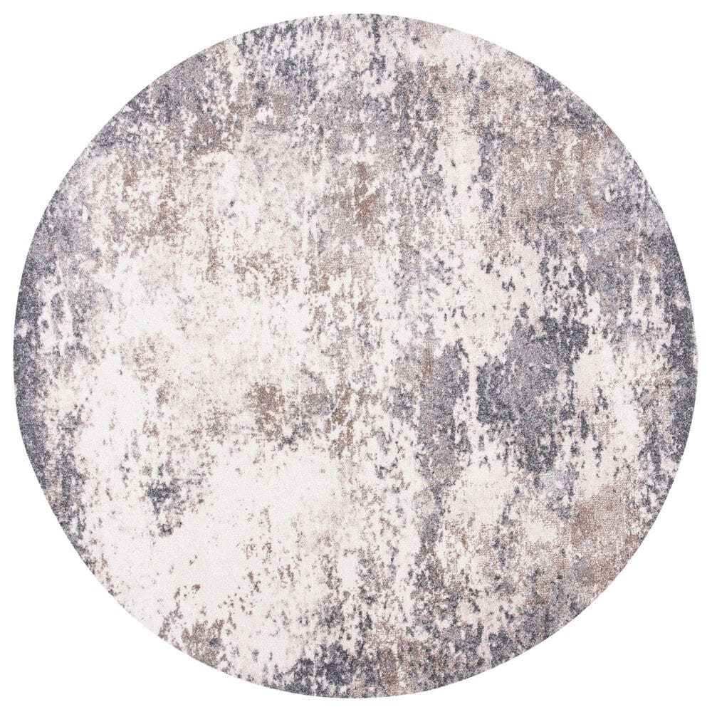 Safavieh Aston 6"7" Round Grey and Ivory Area Rug, , large