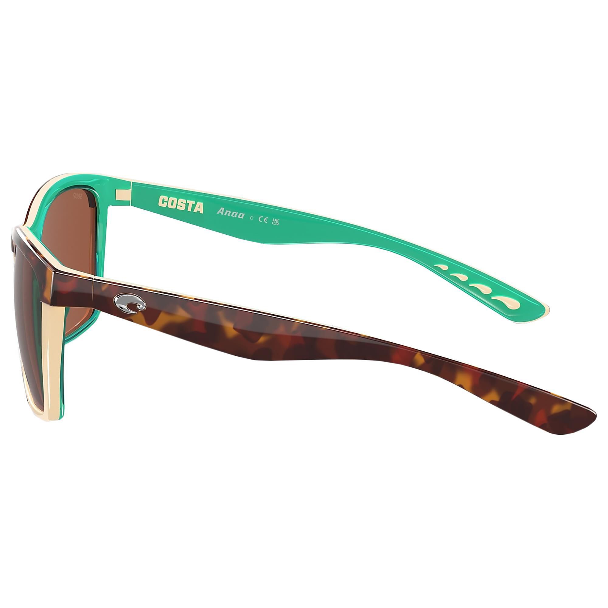Costa Anaa Sunglasses with Copper Lenses in Shiny Retro Tort
