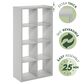 HOMLUX 8-Cube Reversible Open Back Bookshelf in Light Grey, , large