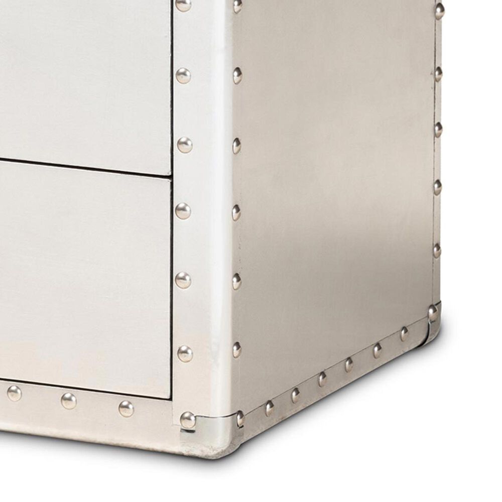 Baxton Studio Serge 2-Drawer Accent Storage Chest in Silver, , large