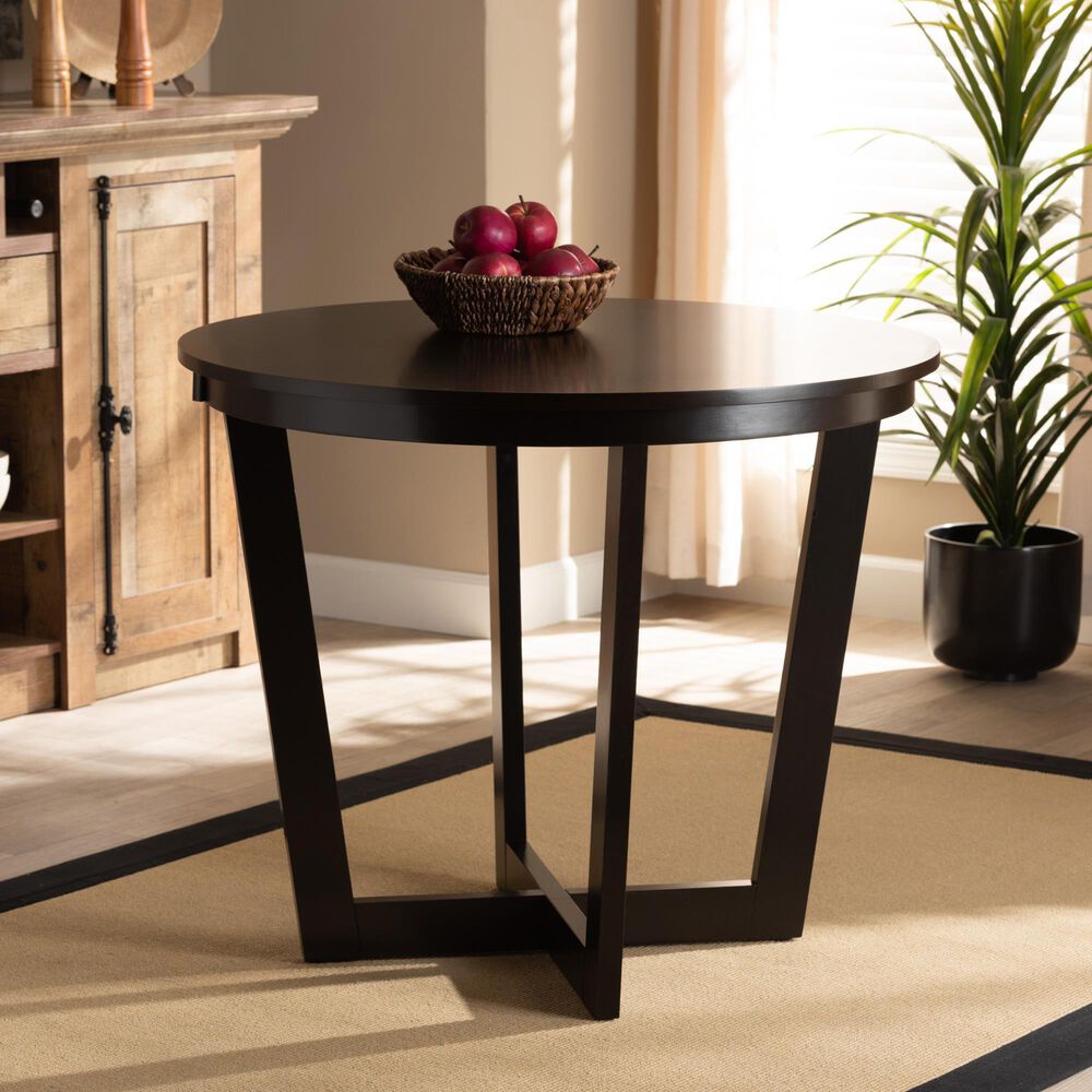 Baxton Studio Alayna Dining Table in Dark Brown - Table Only, , large