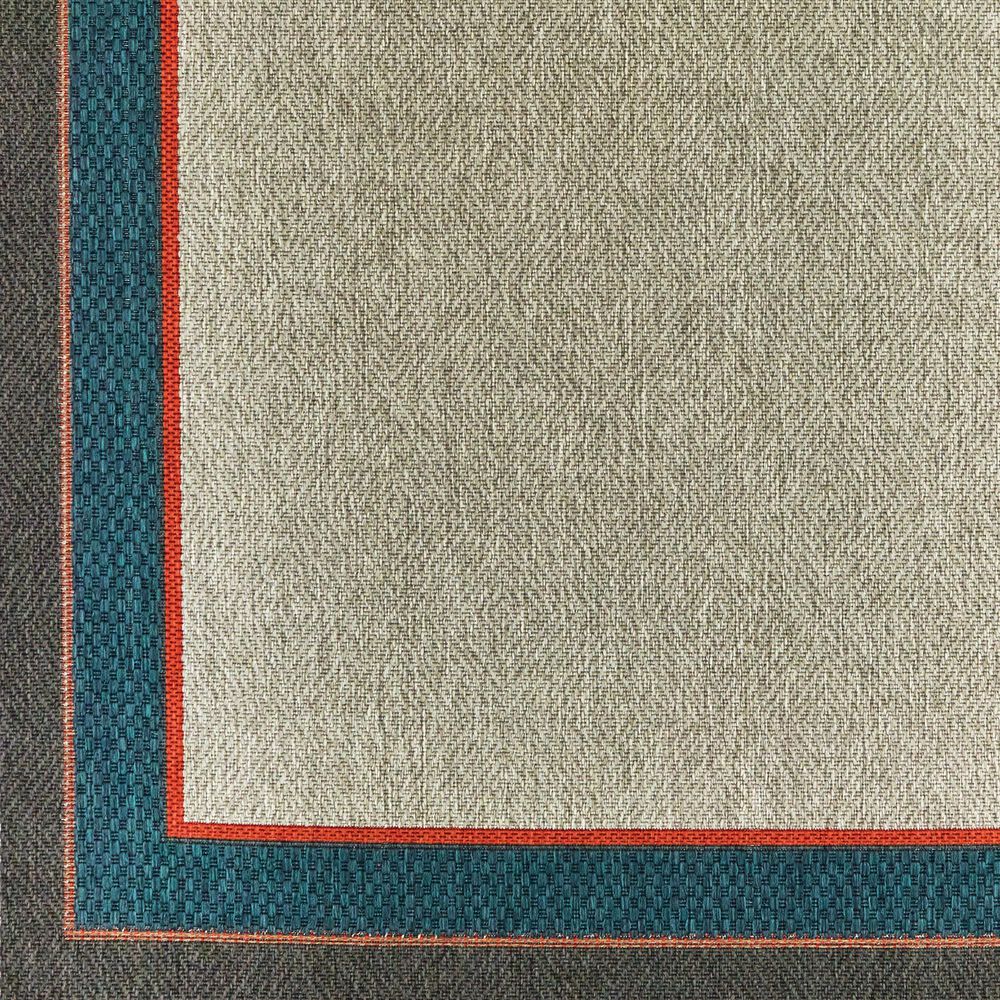 Oriental Weavers Latitude Grey 1'10" x 7'6" Indoor/Outdoor Runner, , large