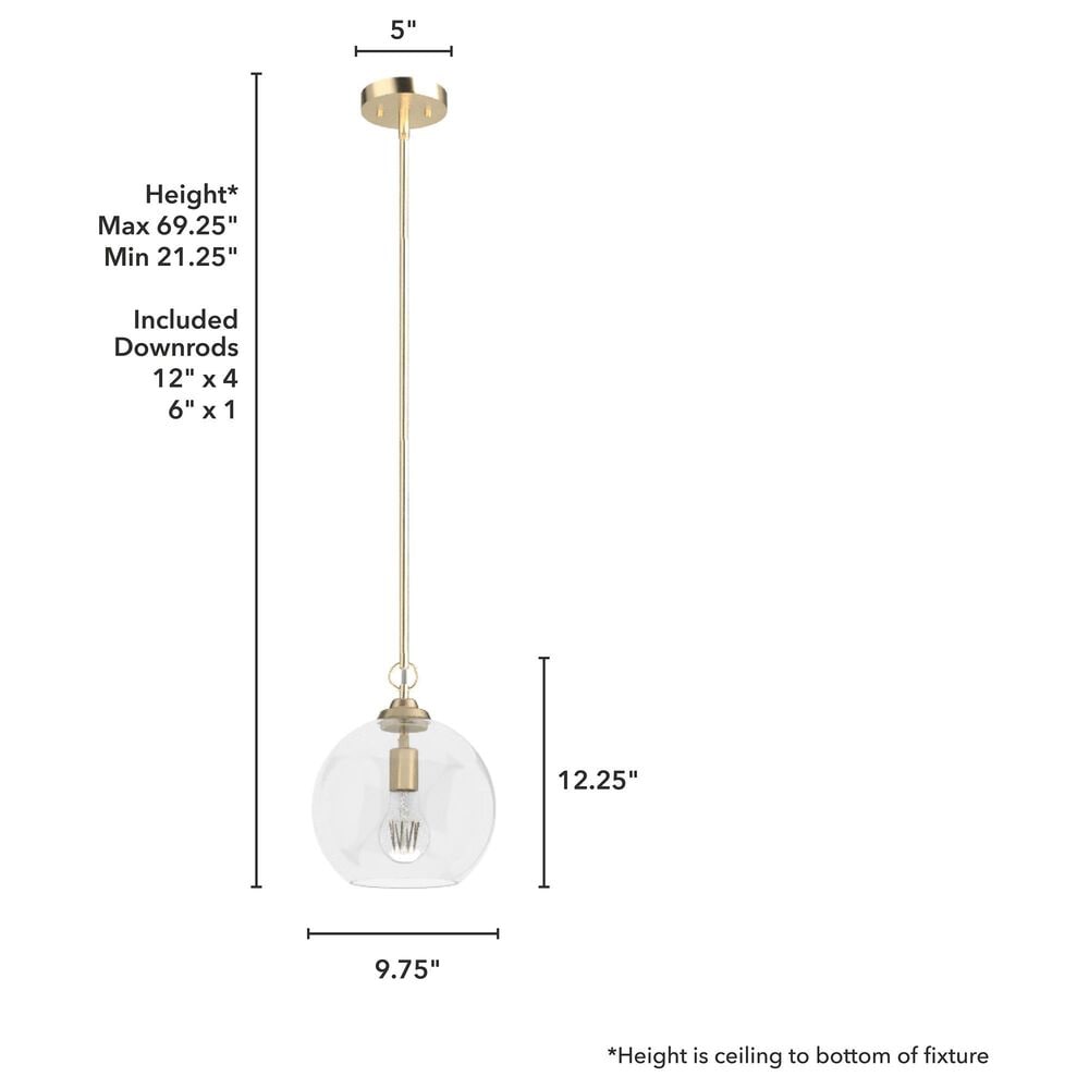 Hunter High Oaks 1-Light Pendant in Alturas Gold, , large