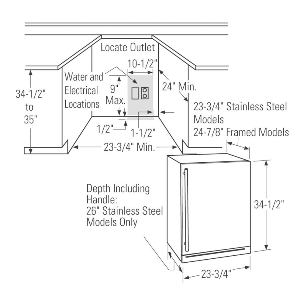 Monogram 24&quot; Fresh-Food Refrigerator Module Integrated, , large