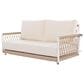 HOMLUX Patio Woven Rope Swing Sofa with White Steel in Beige, , large