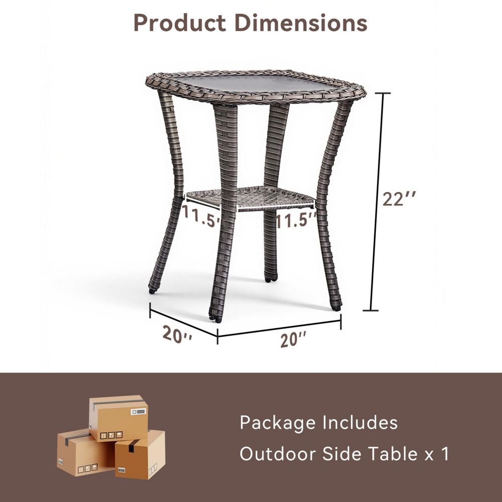 Sunwell Garden Outdoor Side Table in Gray, , large