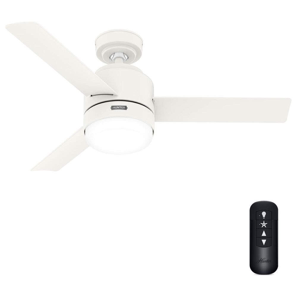 Hunter Gilmour 44&quot; Outdoor Ceiling Fan with LED Lights in Matte White, , large