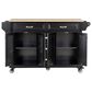 HOMLUX Kitchen Island Cart with Storage Cabinet in Black, , large