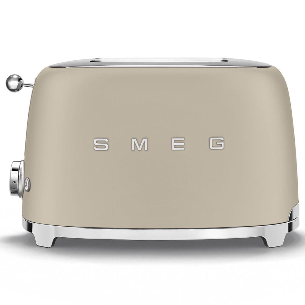 SMEG Retro-Style 2-Slice Toaster in Matte Moonlight and Polished Chrome, , large