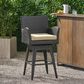 Hearth and Haven Modern Outdoor Swivel Bar Stool in Brown, , large