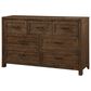 Emerald Home Furnishings Pine Valley 7-Drawer Dresser in Caramel Brown, , large