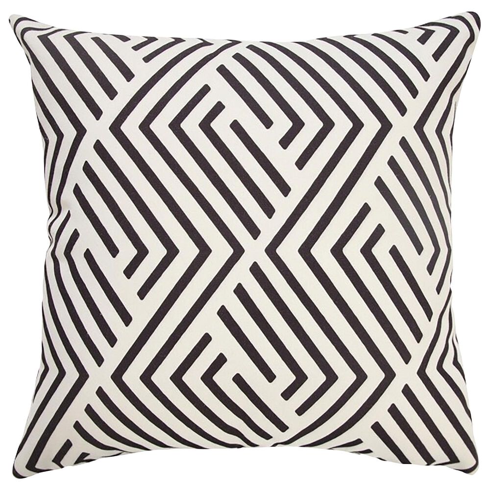 L.R. RESOURCES 20" x 20" Outdoor Pillow in White and Black, , large