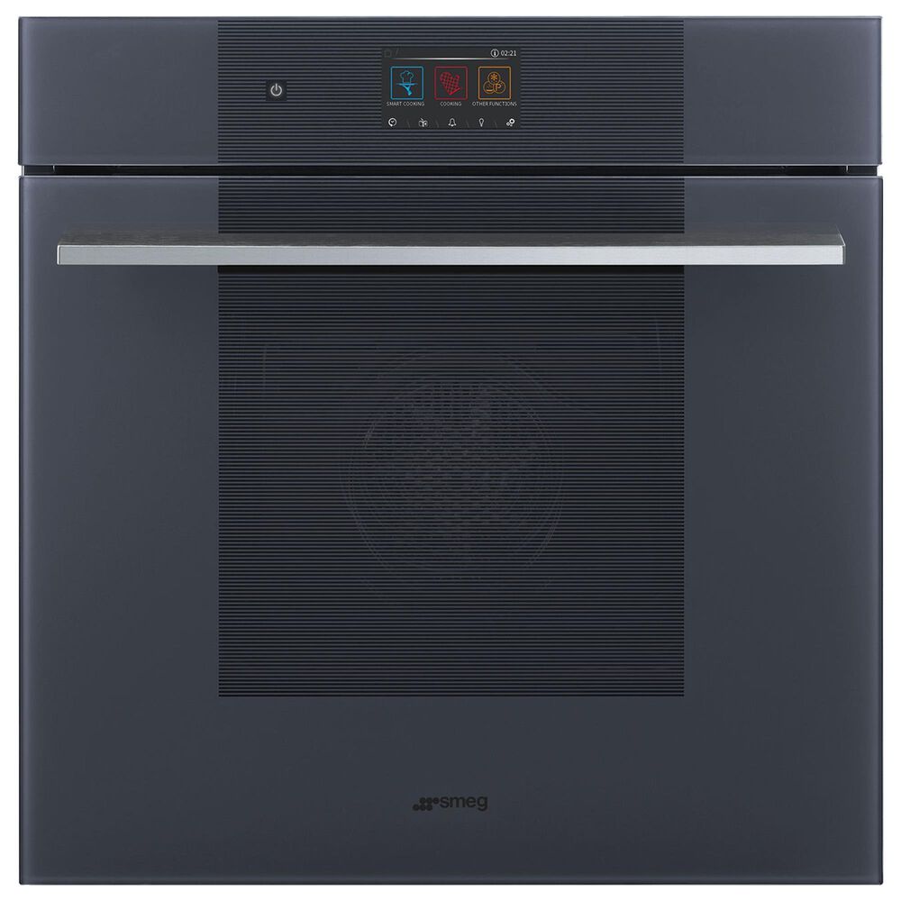 SMEG Linea 24" Single Electric Wall Oven with Convection in Neptune Grey, , large