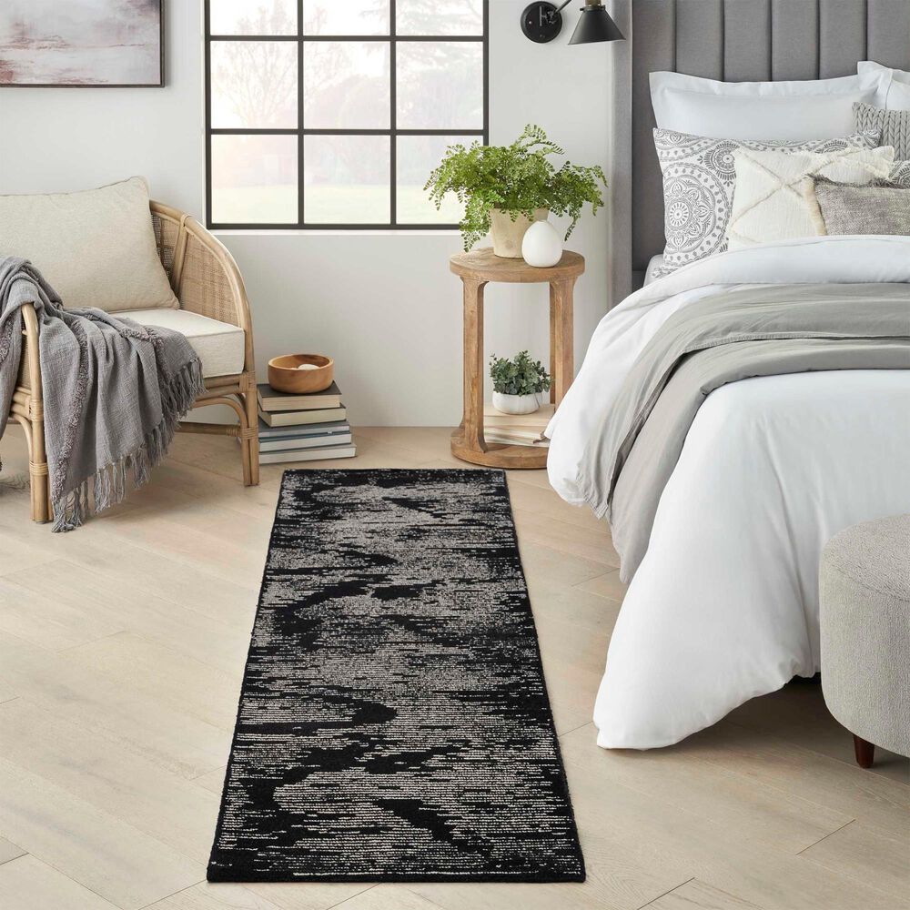 Nourison Ma30 Star 2&#39;3&quot; x 8&#39; Black and Ivory Runner, , large