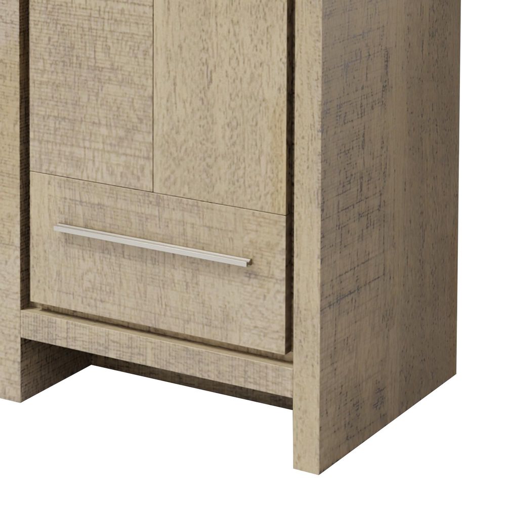 Lexora Home Lafarre 24&quot; Single Bathroom Vanity in Rustic Acacia with 2 cm White Cultured Marble Top and Rectangular Sink, , large