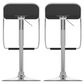 CorLiving Modern Adjustable Foot Rest Barstool with Black Cushion (Set of 2), , large