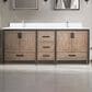 Lexora Home Ziva 80" Double Bathroom Vanity in Rustic Barnwood with 2 cm White Quartz Top and Rectangular Sinks, , large