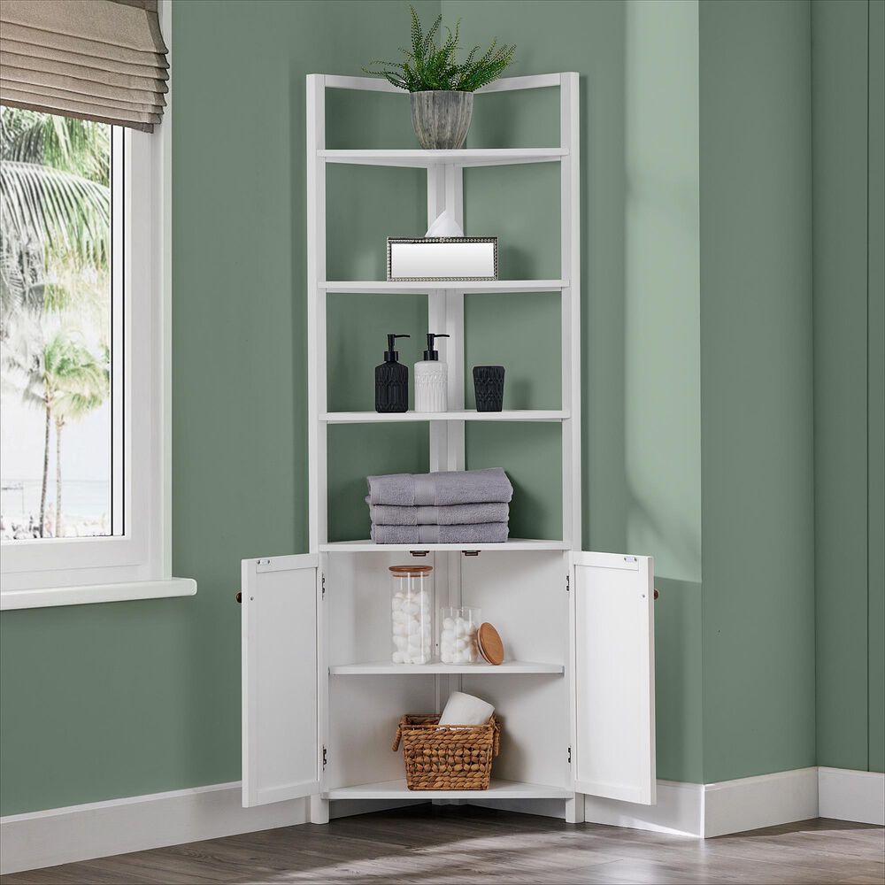 Timberlake Dover 68&quot; Corner Storage Cabinet in White, , large