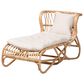Baxton Studio Delara Chaise with Natural Brown Rattan in White, , large
