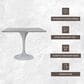 Leisuremod LeisureMod Verve Collection 36 Square Dining Table, Brushed Base with Laminated White Marbleized Top, , large