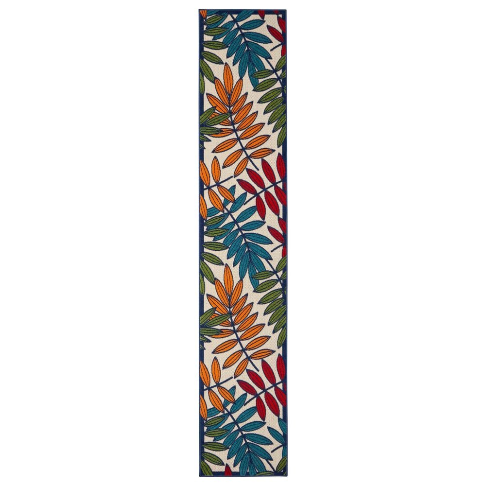 Nourison Aloha Floral 2"3" x 12" Multicolor Indoor/Outdoor Runner, , large