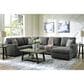 Ashley Edenfield 3-Piece Right Facing Sectional with Chaise in Charcoal, , large