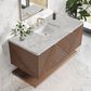 James Martin Vanities Marcello 48" Single Bathroom Vanity in Chestnut with 3 cm Victorian Silver Quartz Top, Rectangular Sink and FreePower Wireless Charger, , large
