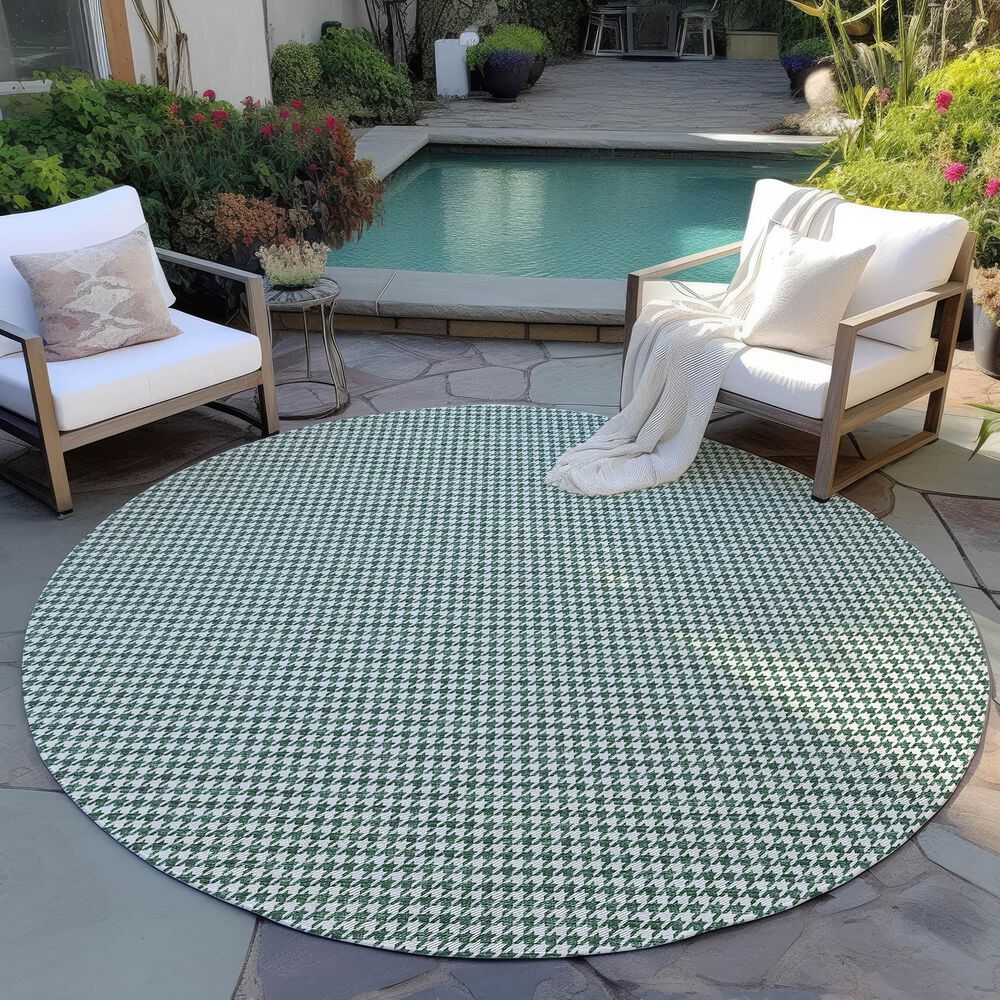 Dalyn Rug Company Hinton 6&#39; Round Green Indoor/Outdoor Area Rug, , large