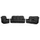Flexsteel Crew 3-Piece Power Reclining Living Room Set in Raven Black, , large