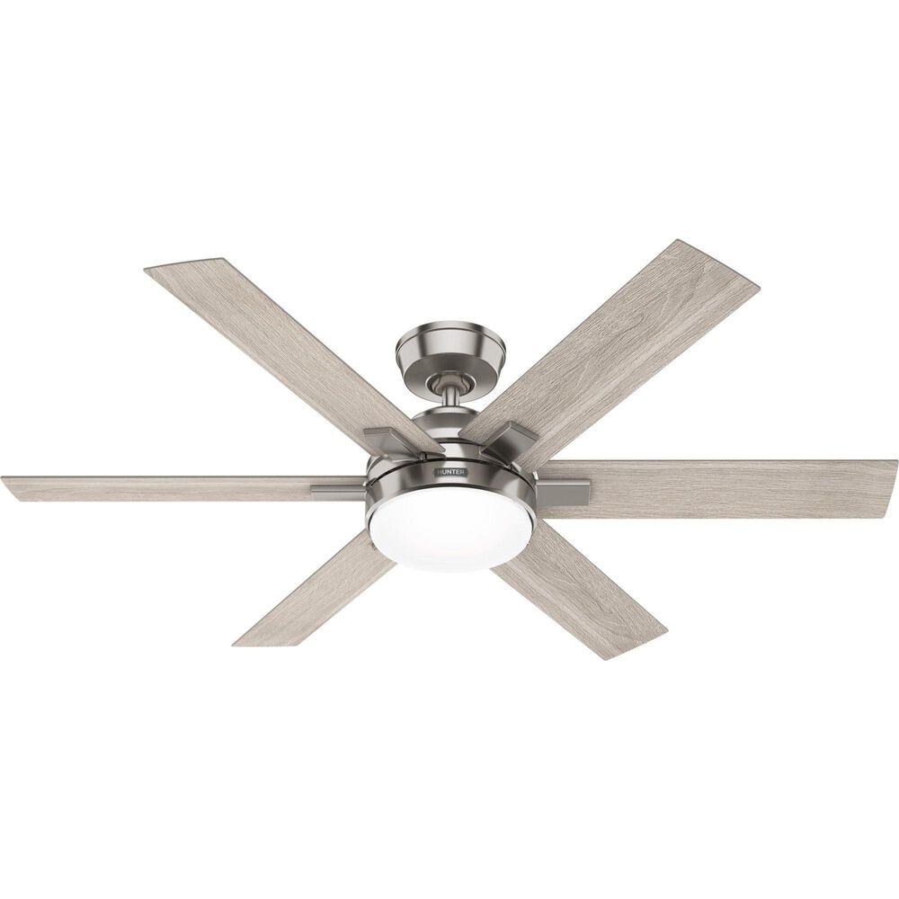 Hunter Georgetown 52&quot; Ceiling Fan with LED Light in Brushed Nickel, , large