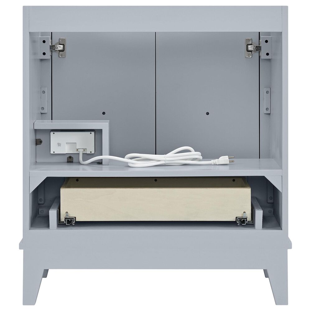 37B Kinsale 30" Single Bathroom Vanity Cabinet in Soft Blue with White Composite Stone Top and Backsplash, , large