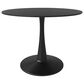 Leisuremod LeisureMod Bristol Mid-Century Modern Round Dining Table with Wood Top and Iron Pedestal Base with Gloss Finish for Kitchen and Dining Room, , large