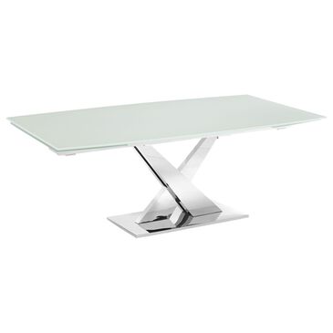 Casablanca X Base Motorized Dining Table in Polished Stainless Steel, , large