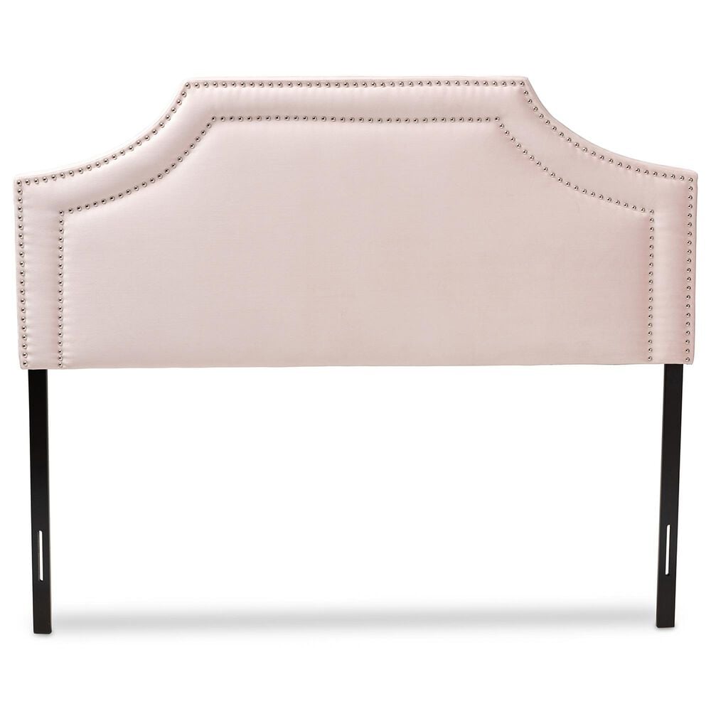 Baxton Studio Avignon Queen Upholstered Headboard in Light Pink, , large