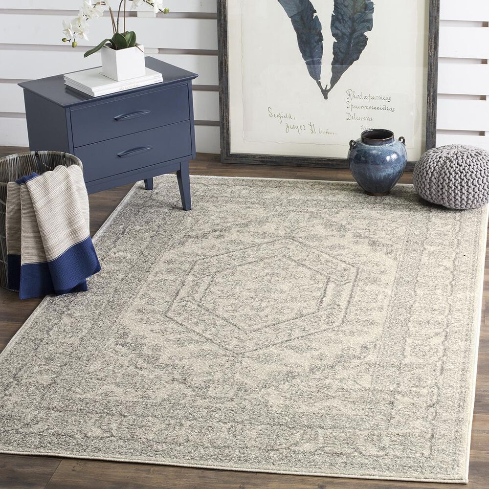 Safavieh Adirondack ADR108B-4 4" x 6" Ivory/Silver Area Rug, , large