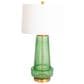 Creative Coop Bernadette Ribbed Glass Table Lamp in Green, , large