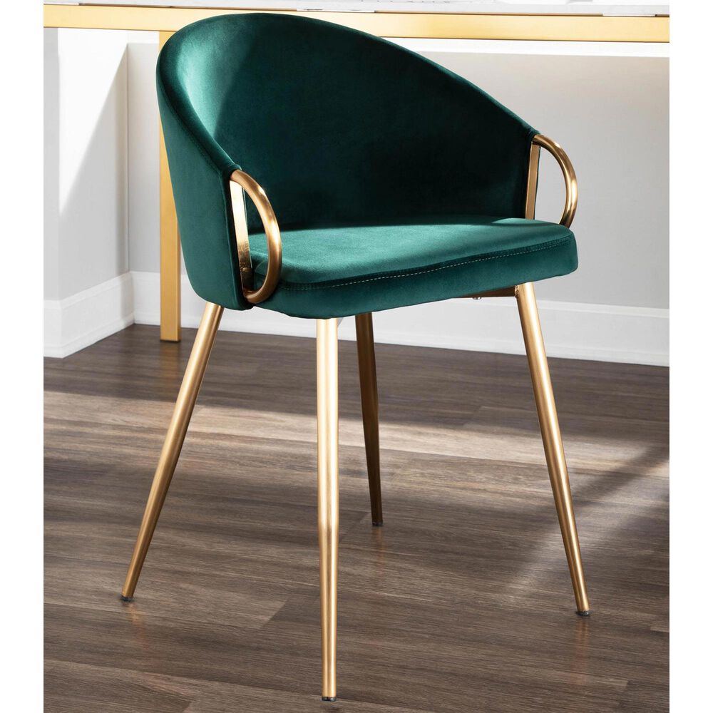 Lumisource Claire Chair in Emerald Green/Gold, , large