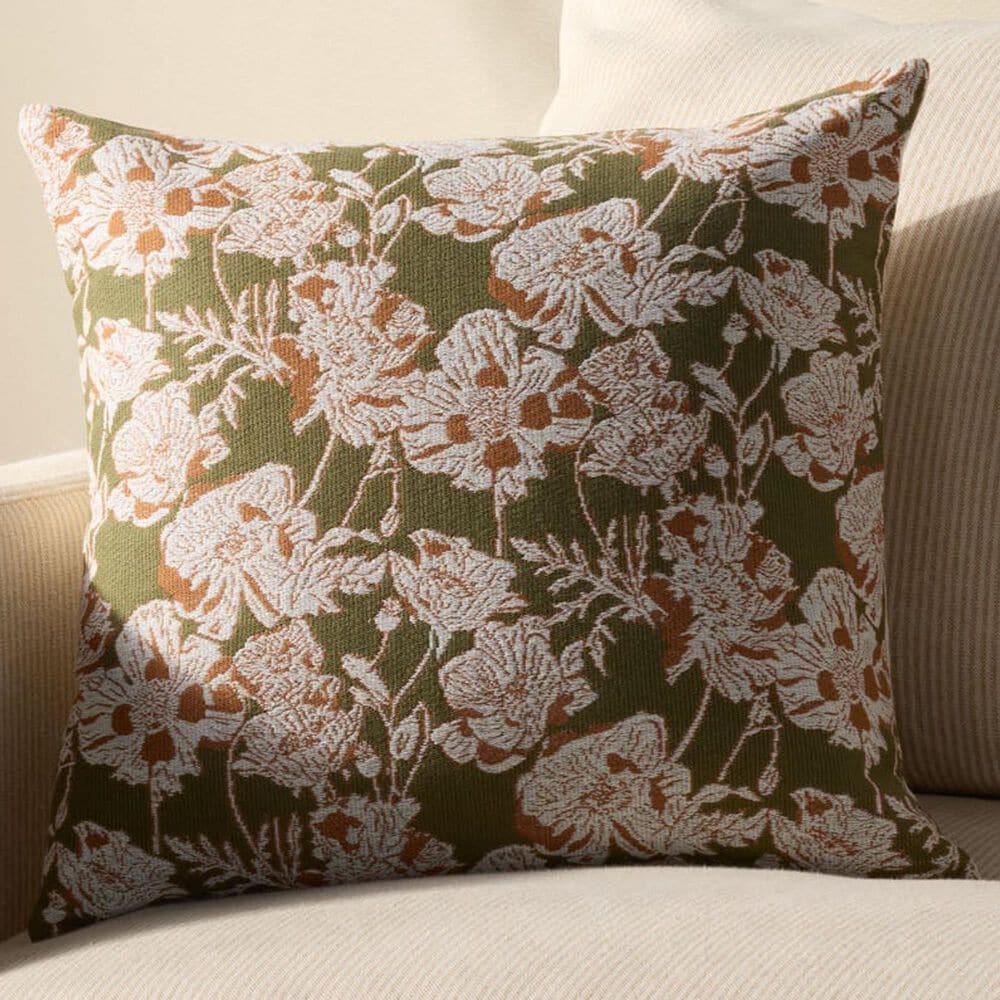 Loloi Matilda 18&quot; Square Throw Pillow in Olive, Orange and Beige, , large