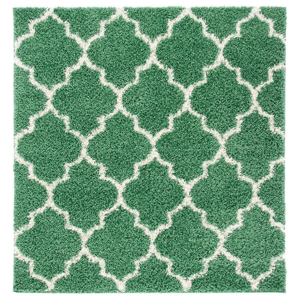 Safavieh Venus Shag 6"7" Square Green and Ivory Area Rug, , large