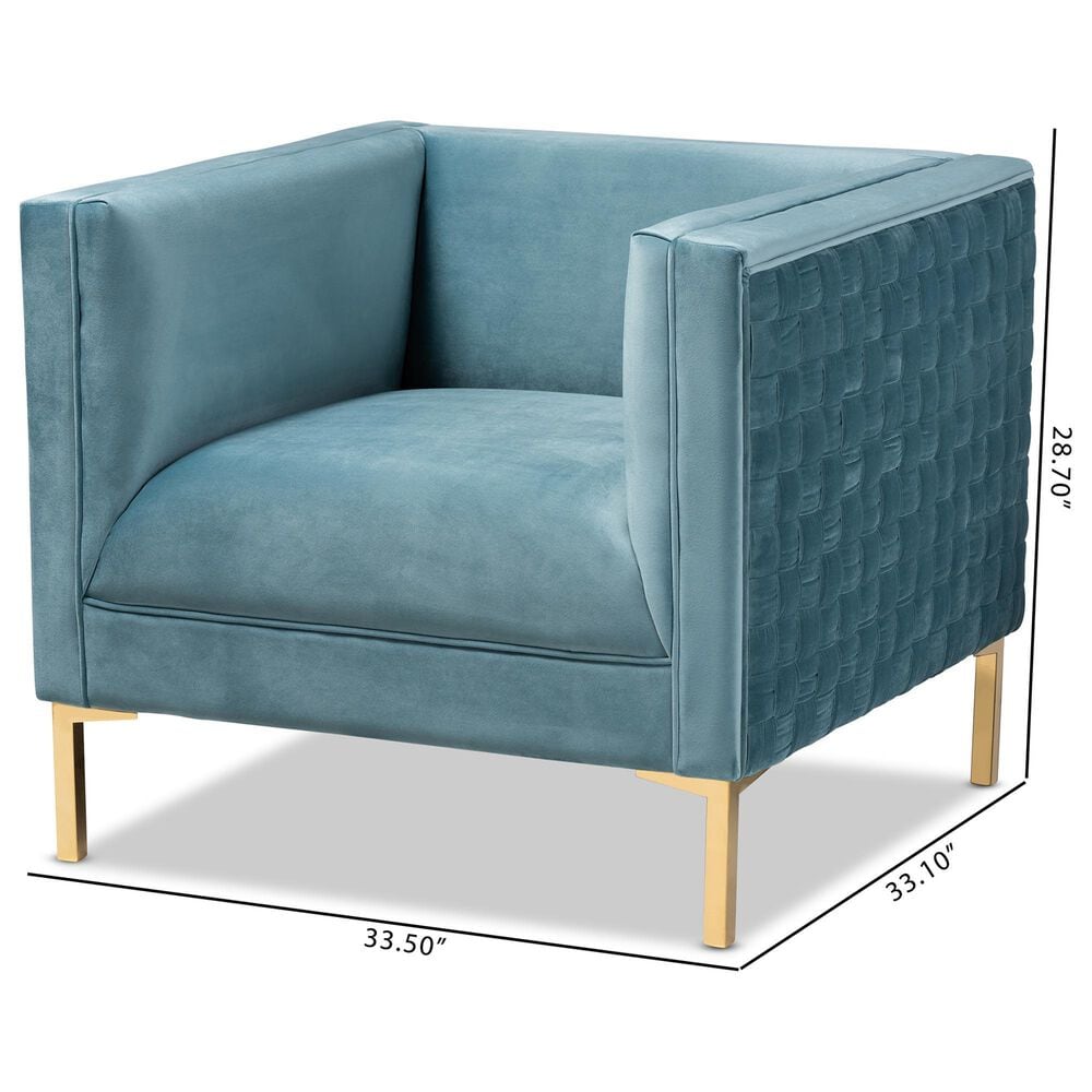 Baxton Studio Seraphin Arm Chair in Light Blue, , large