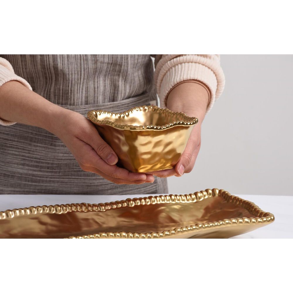 Pampa Bay 4&quot; Square Snack Bowl in Gold, , large