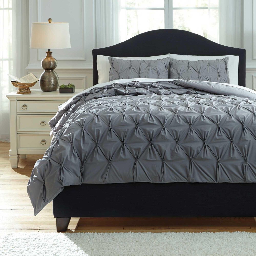 Signature Design by Ashley Rimy Queen Comforter Set in Gray, , large