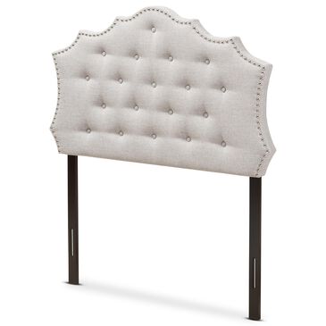 Baxton Studio Aurora Twin Upholstered Headboard in Greyish Beige, , large
