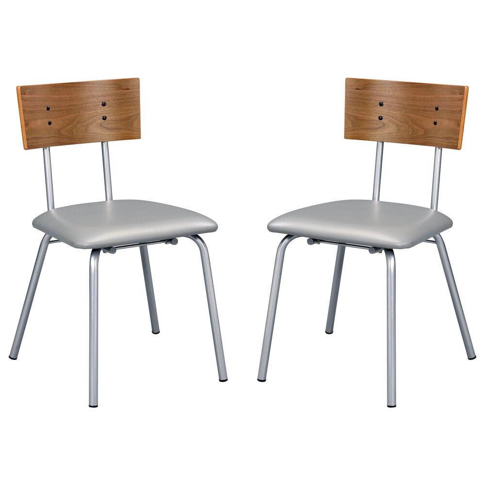 Gunnison Co. Jurgen Side Chair in Silver/Walnut (Set of 2), , large